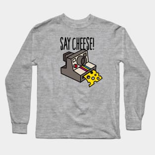 Say cheese Hipster funny instant camera cartoon vintage camera Long Sleeve T-Shirt